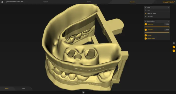 System Dentsply Sirona InLAB: Możliwe jest oznakowanie poszczególnych modeli